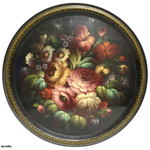 large tray, Zhostovo decorative painting, USSR