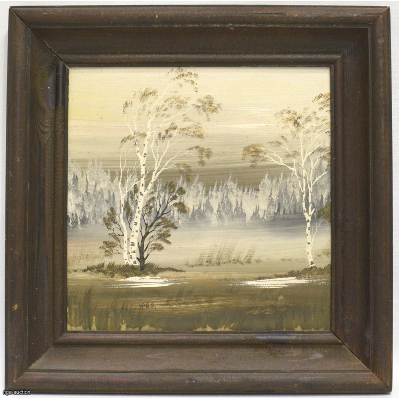 painting Landscape, Latvia, USSR