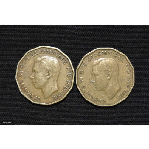 3 pence 1937/1945 (2 pieces) England