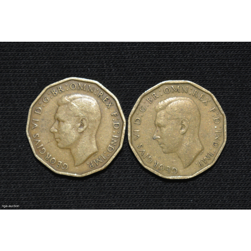 3 pence 1937/1945 (2 pieces) England