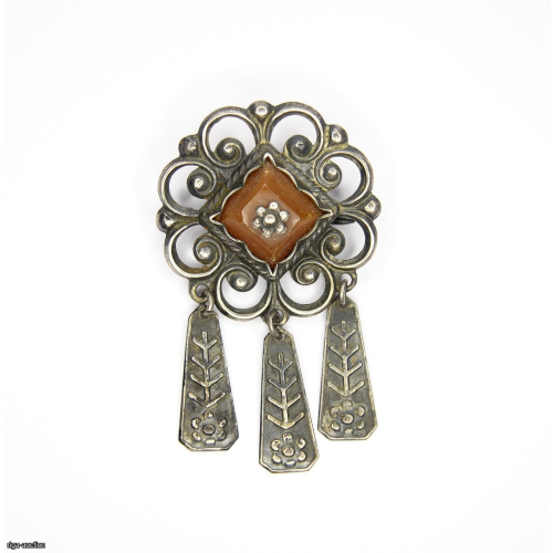 silver brooch, Latvia, USSR